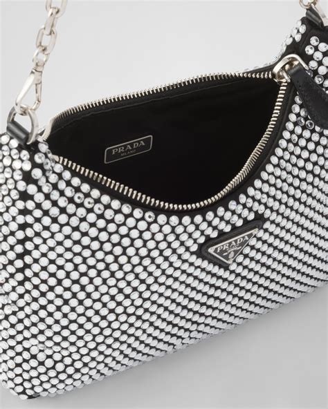 prada borsa glitter|prada crystal satin handbag.